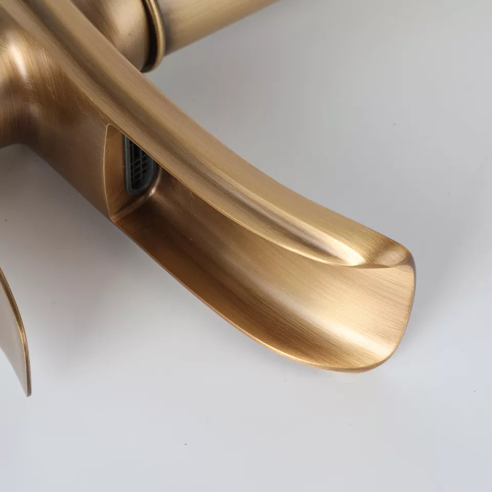Bronze colored waterfall washbasin tap mixer tap