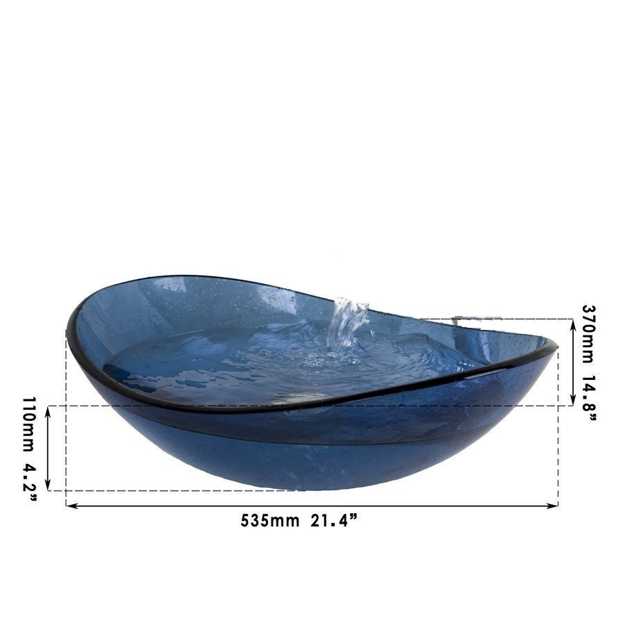 Oval wash basin blue