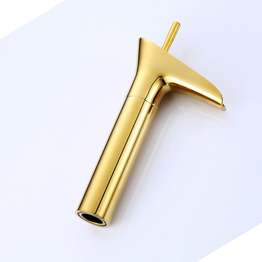 Golden waterfall faucet