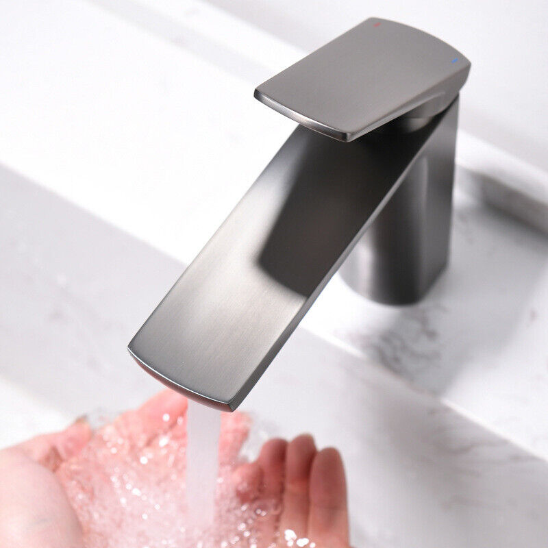 Washbasin mixer tap gun metal finish