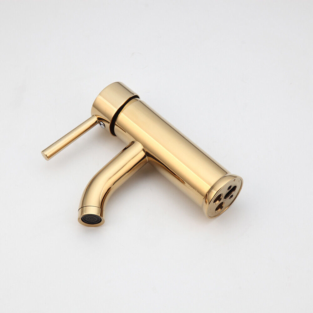 Shiny gold washbasin tap