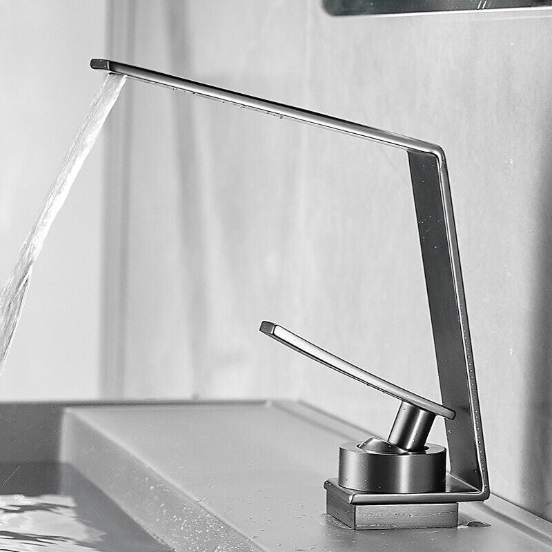 Modern washbasin tap gun metal