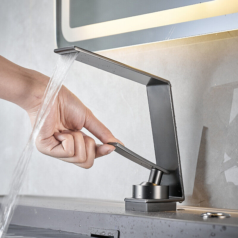 Modern washbasin tap gun metal