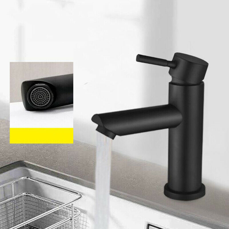 black bathroom faucet