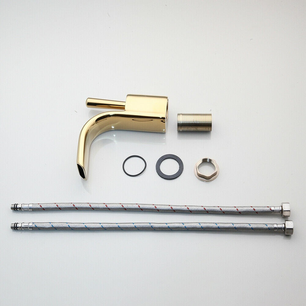 Gold-colored waterfall tap