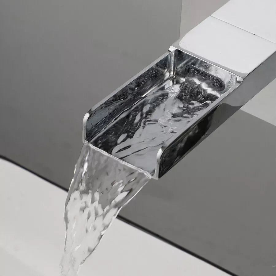 Chrome built-in waterfall tap mixer tap