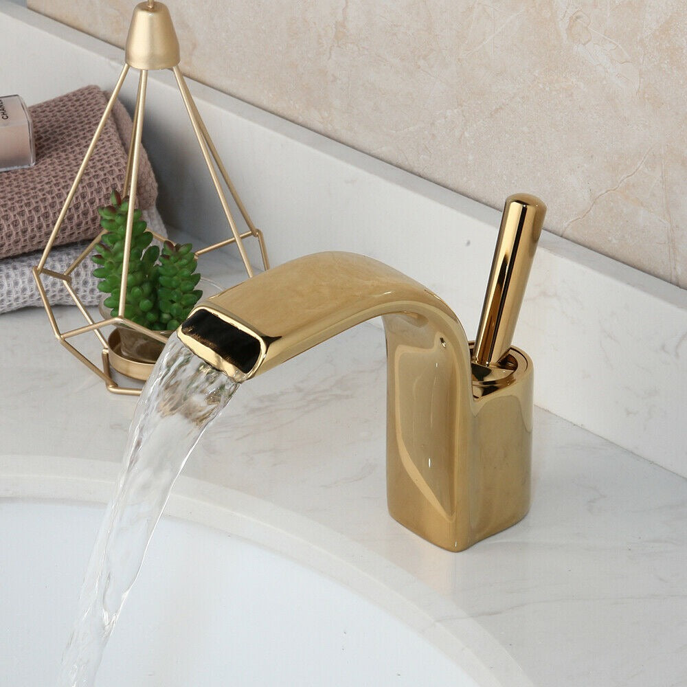 Gold-colored waterfall tap