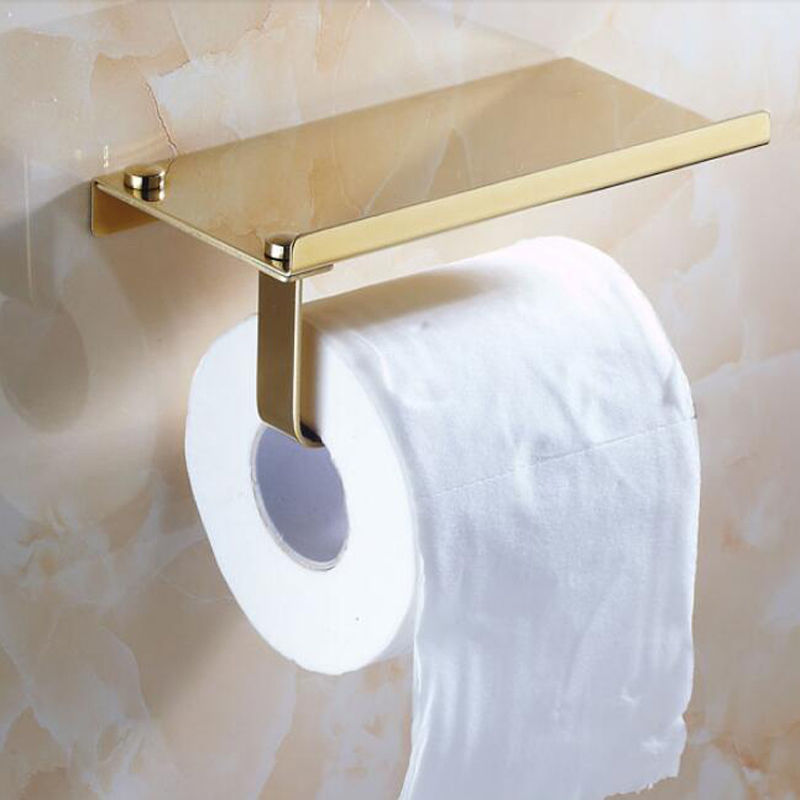 Toilet roll holder incl. table gold