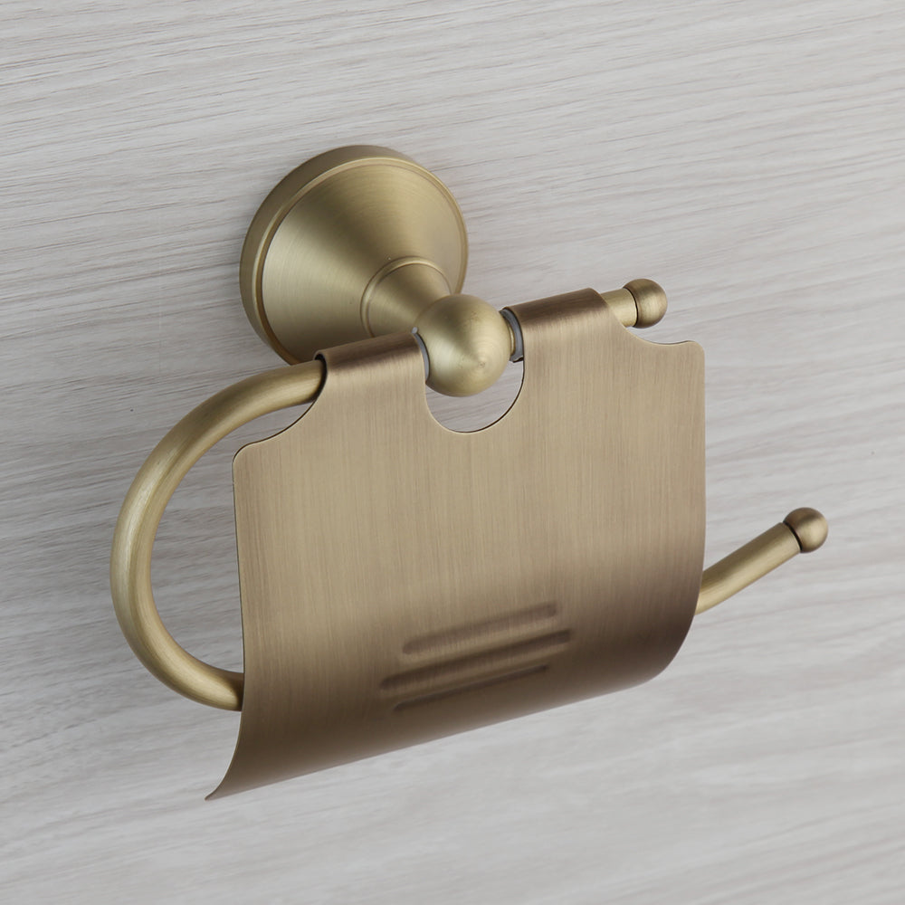 WC rol houder brons antiek uitvoering
