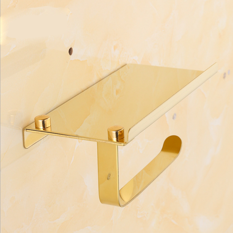 Toilet roll holder incl. table gold
