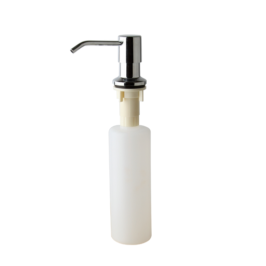 Chrome built-in soap dispenser