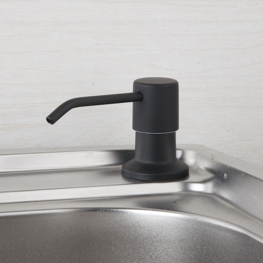 Zwarte inbouw zeepdispenser handbediening