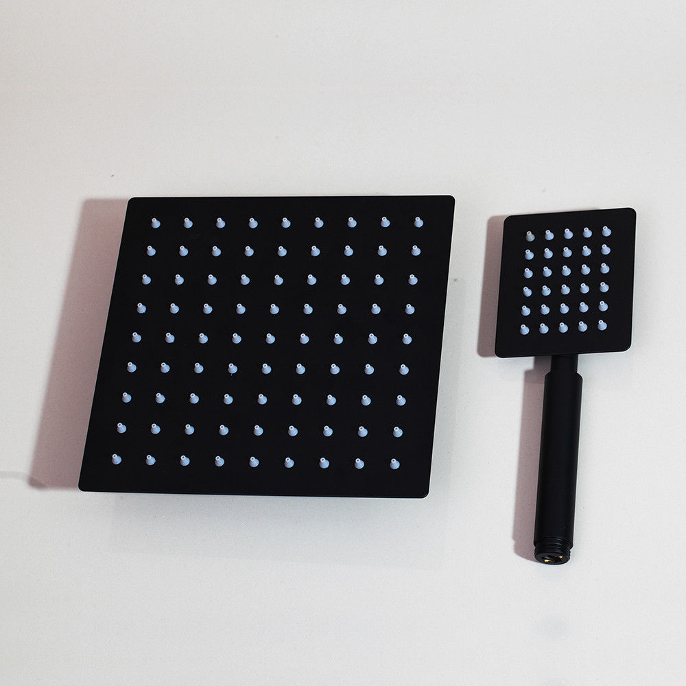 Black built-in shower