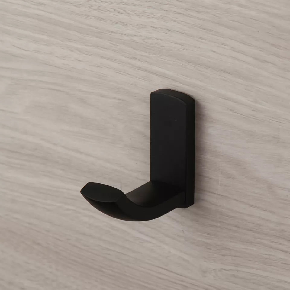 Moderner schwarzer Handtuchhaken zur Wandmontage