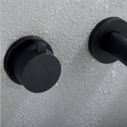 Stylish Matte Black Built-in Wall Tap
