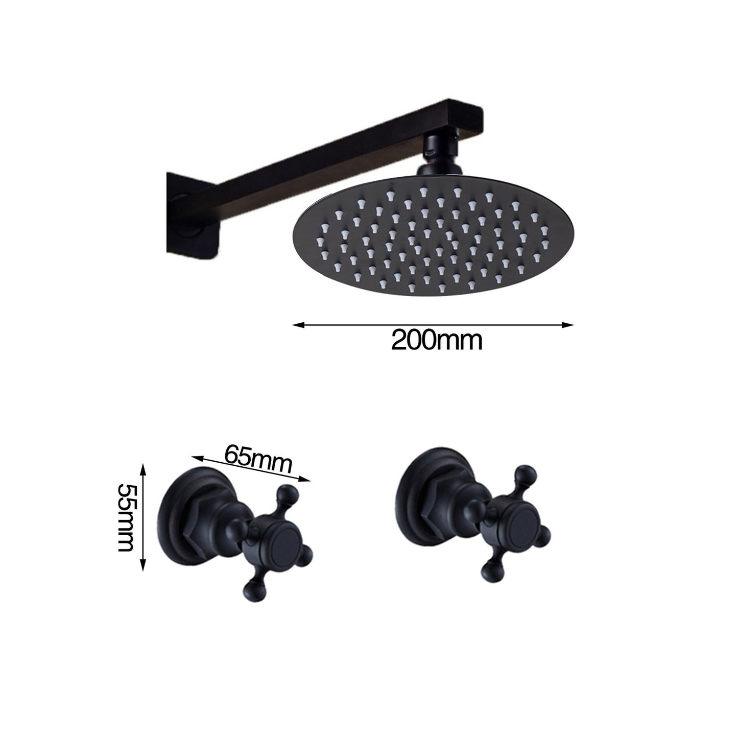 Mattschwarze Einbaudusche