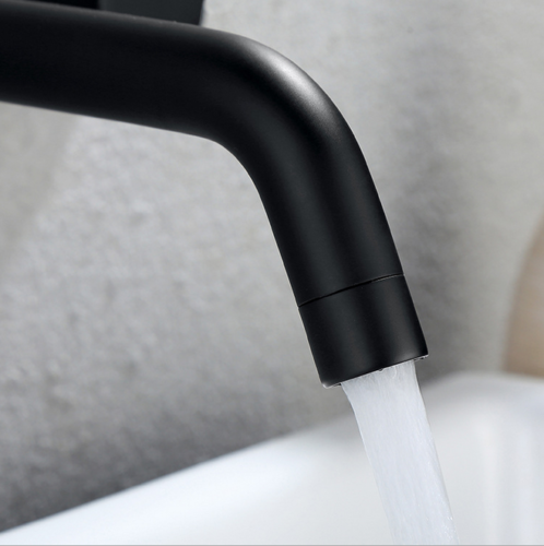 Stylish Matte Black Built-in Wall Tap