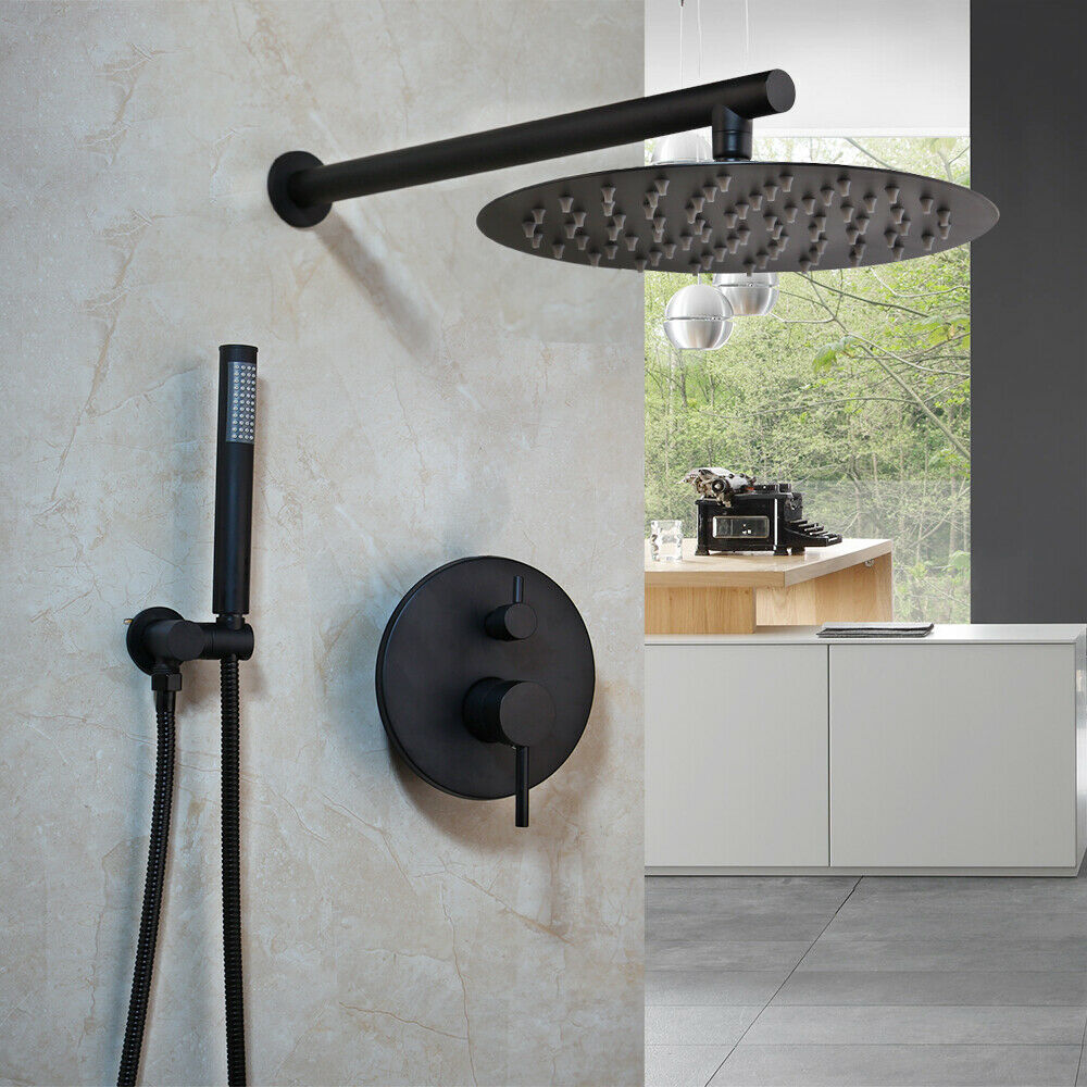 Mattschwarze Einbaudusche