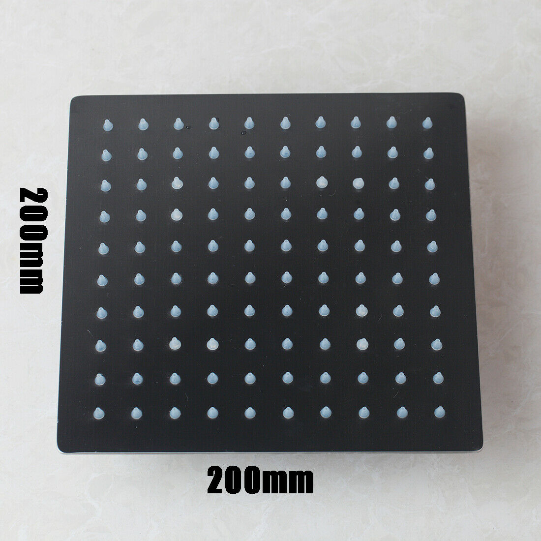 Black curved shower arm with shower head