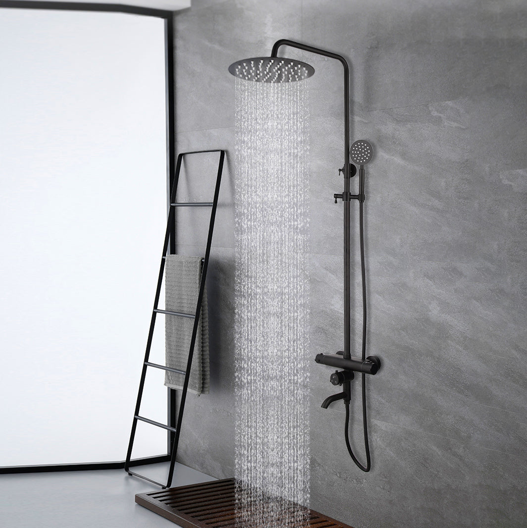 Schwarzes Thermostat-Duschset