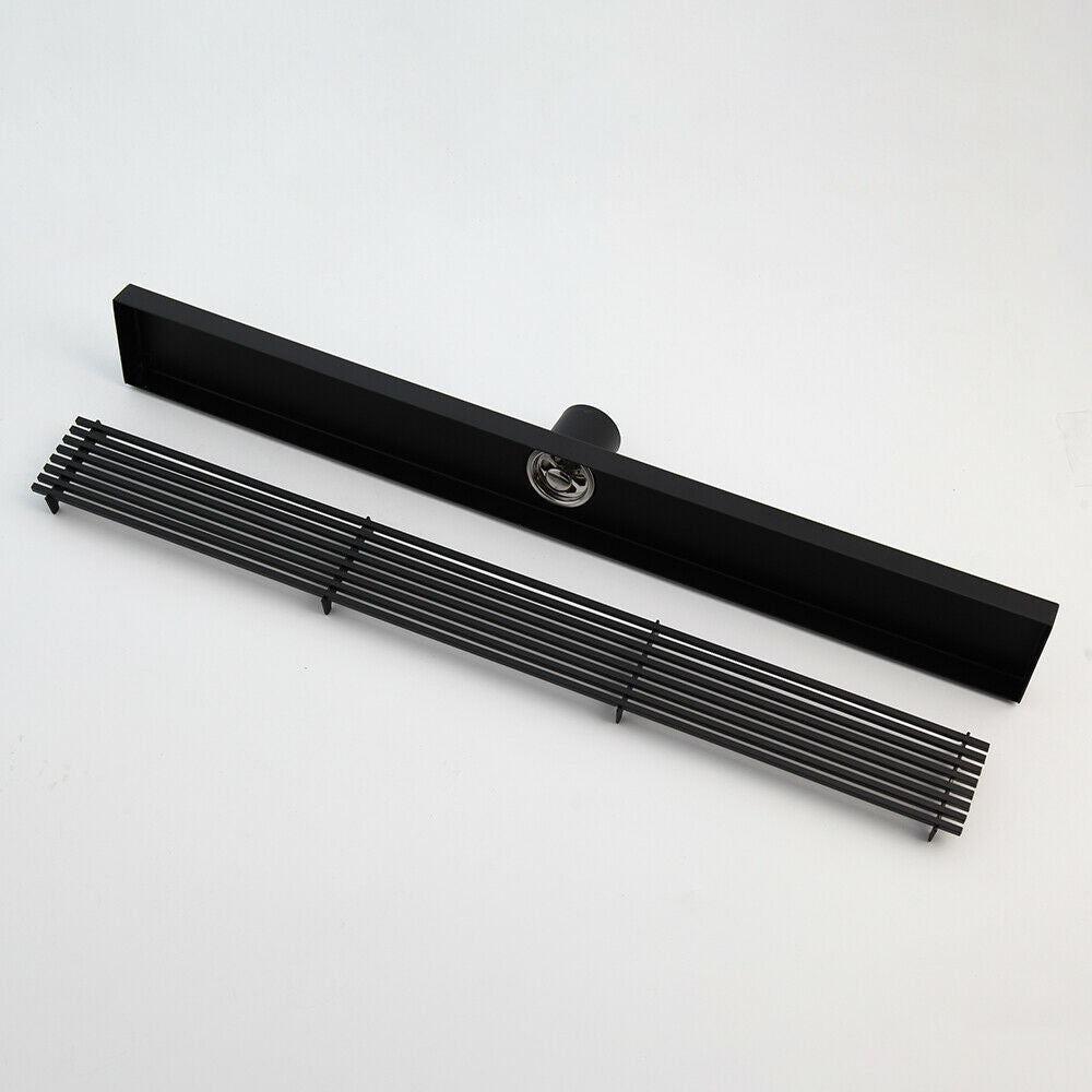 Black Shower Drain with Sleek Finish – 597 mm