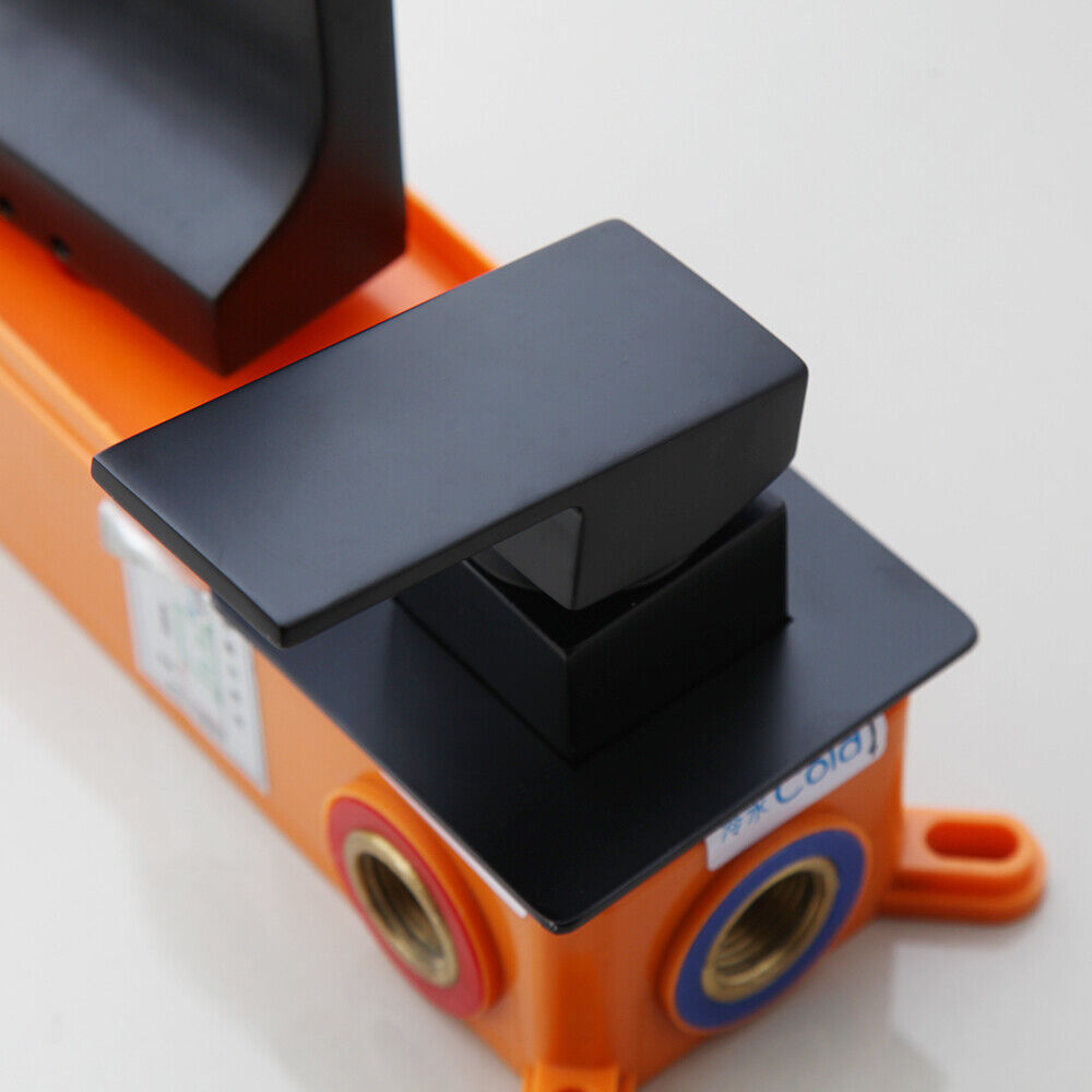 Black built-in waterfall mixer tap