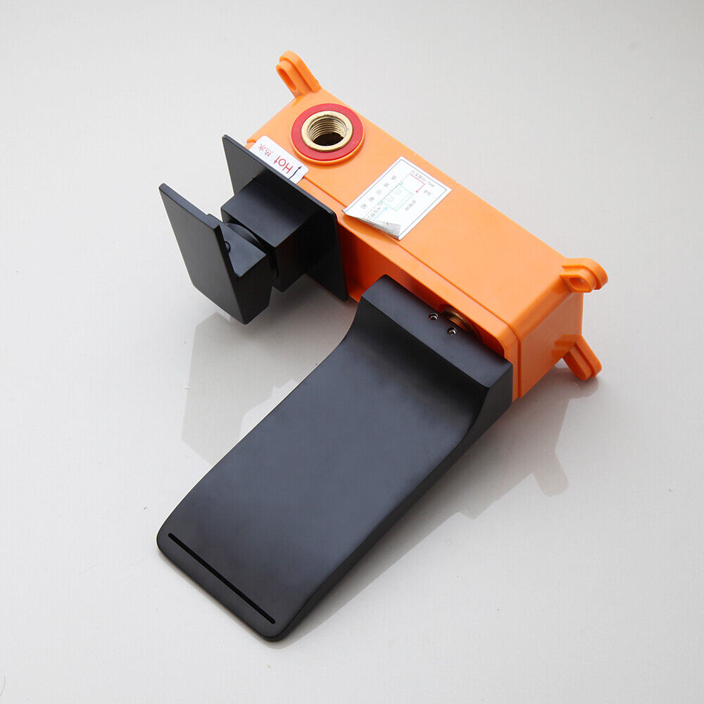 Black built-in waterfall mixer tap