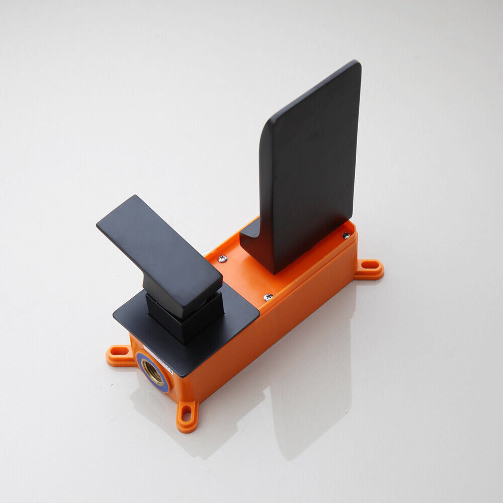 Black built-in waterfall mixer tap