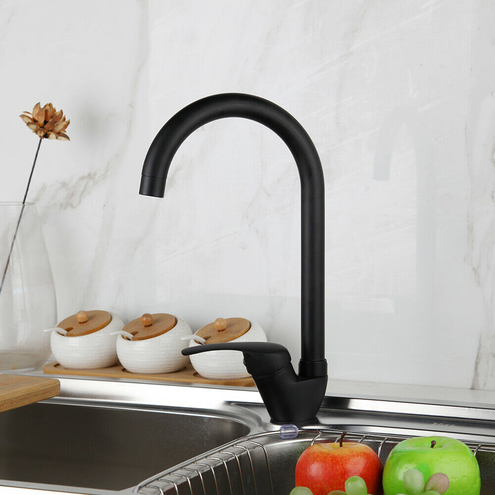 Black swivel kitchen faucet