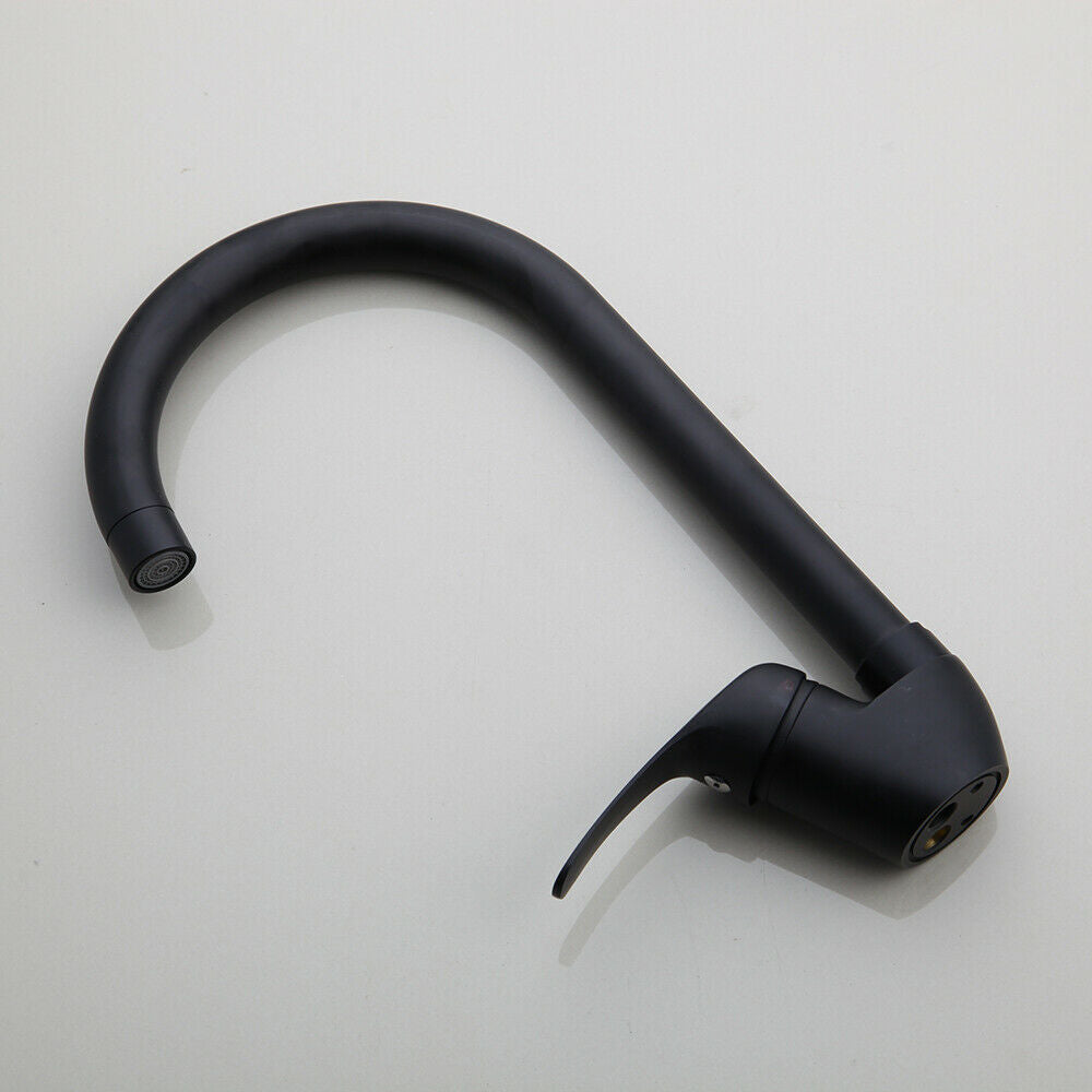 Black swivel kitchen faucet