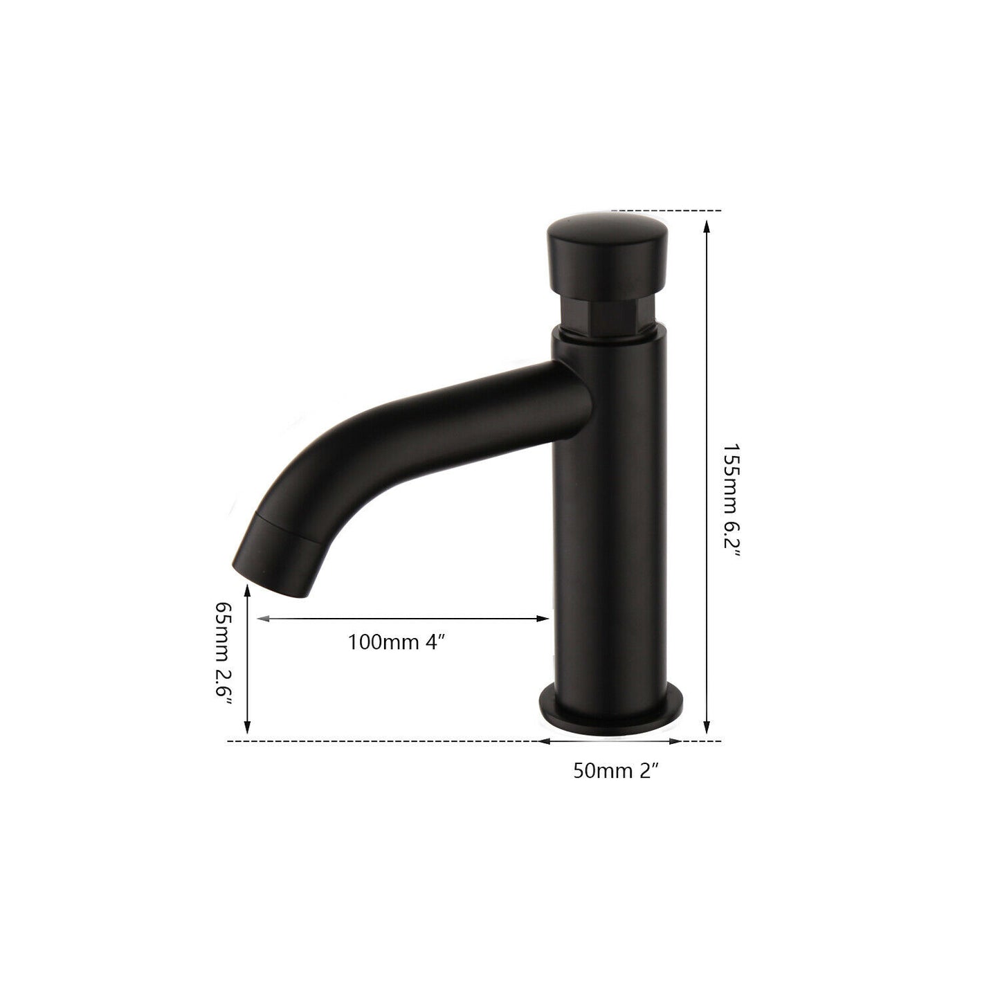 Selbstschließender schwarzer Wasserhahn