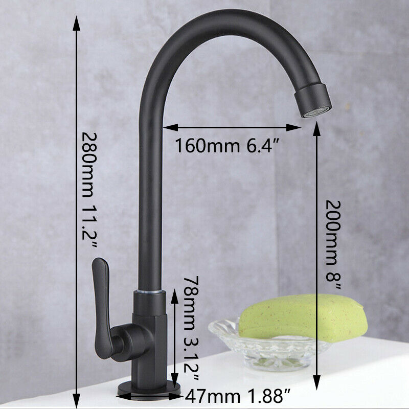 Matte black cold water tap