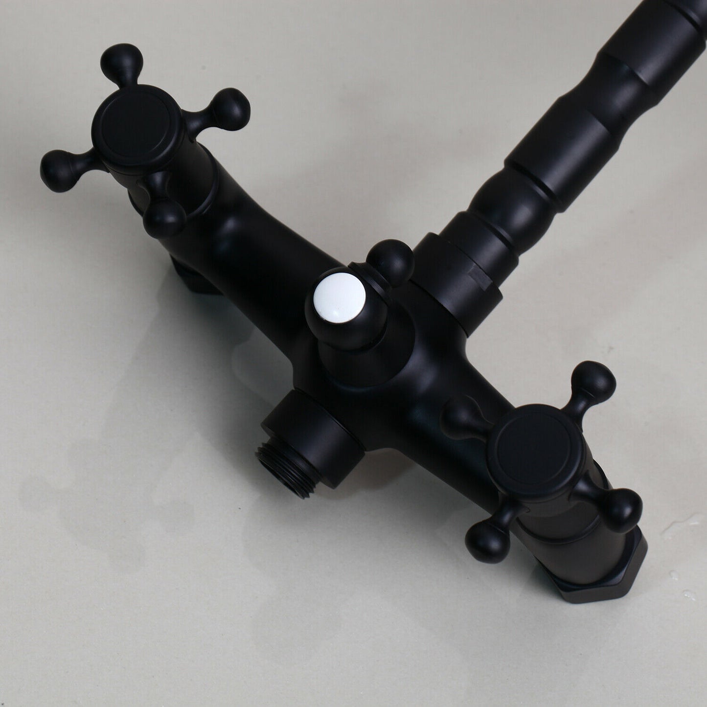 Matt black tap with hand shower