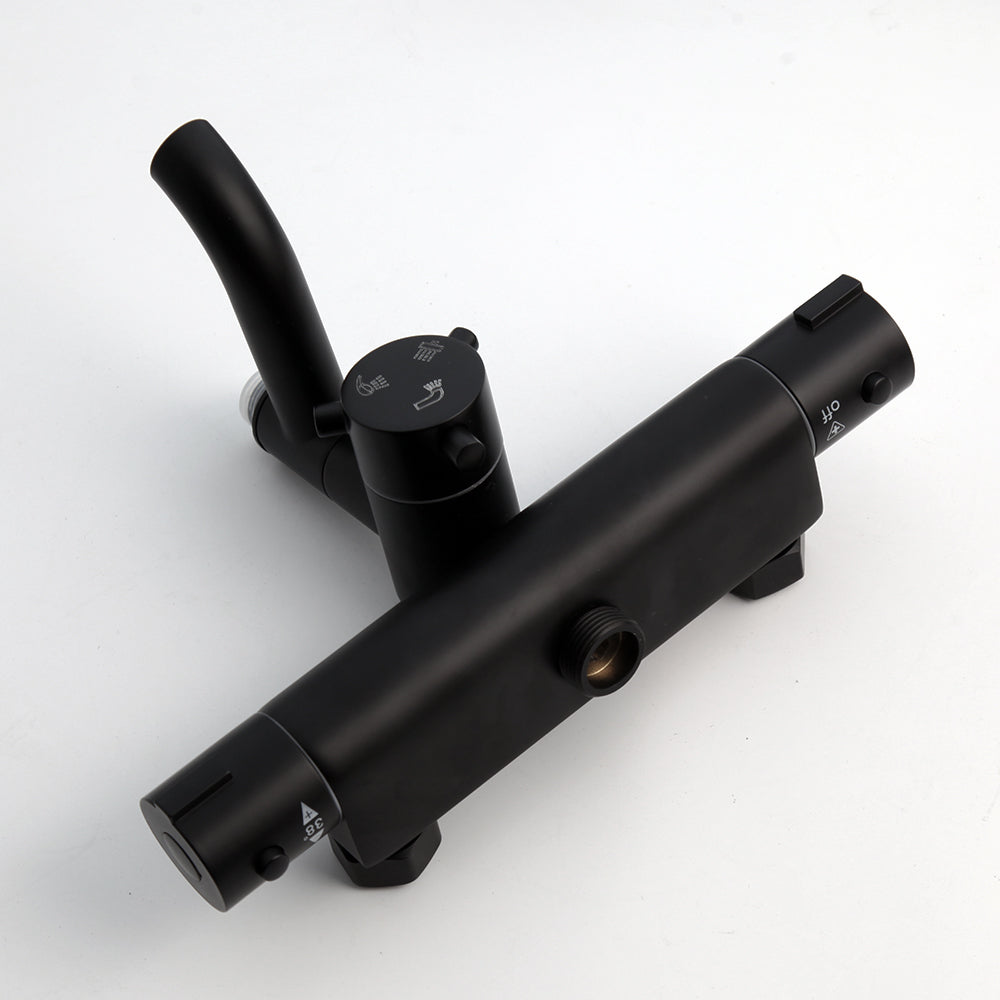 Schwarzes Thermostat-Duschset