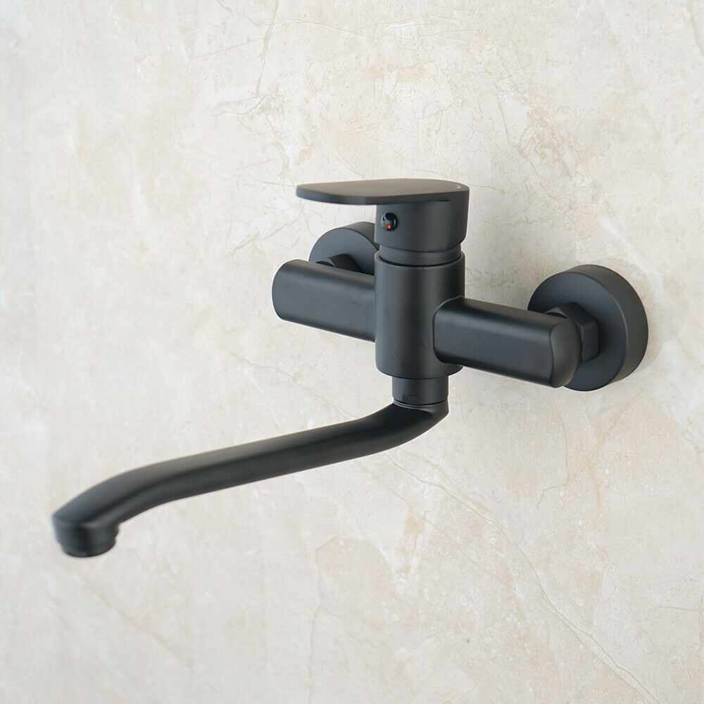 Black mixer tap with swivel spout