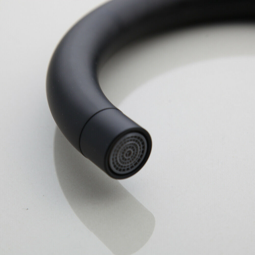 Black swivel kitchen faucet