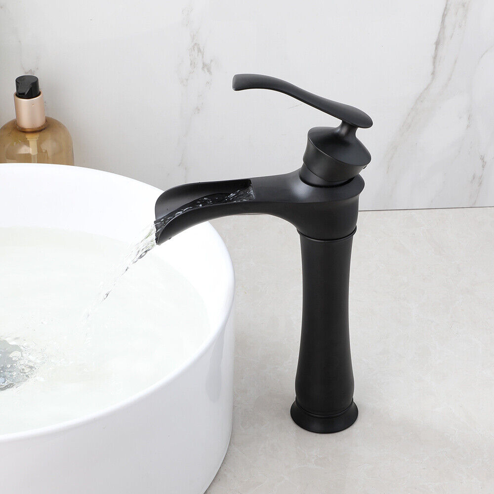 Black washbasin waterfall tap for your bathroom
