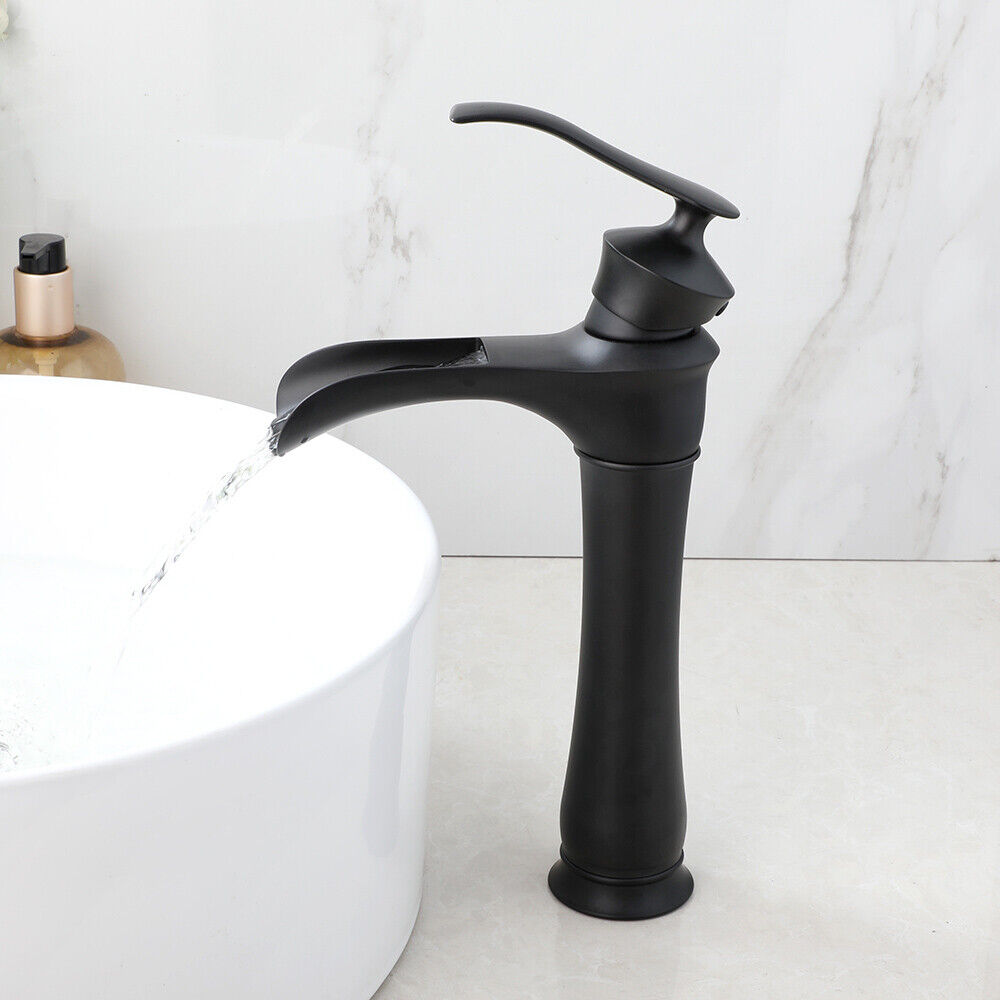 Black washbasin waterfall tap for your bathroom