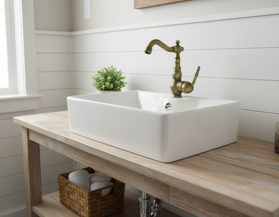 Nostalgische wastafelkraan klassiek model brons