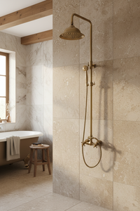 nostalgische bronskleur opbouw douche