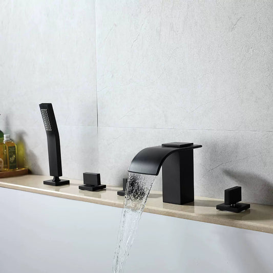 5-delige waterval badkraan – zwart