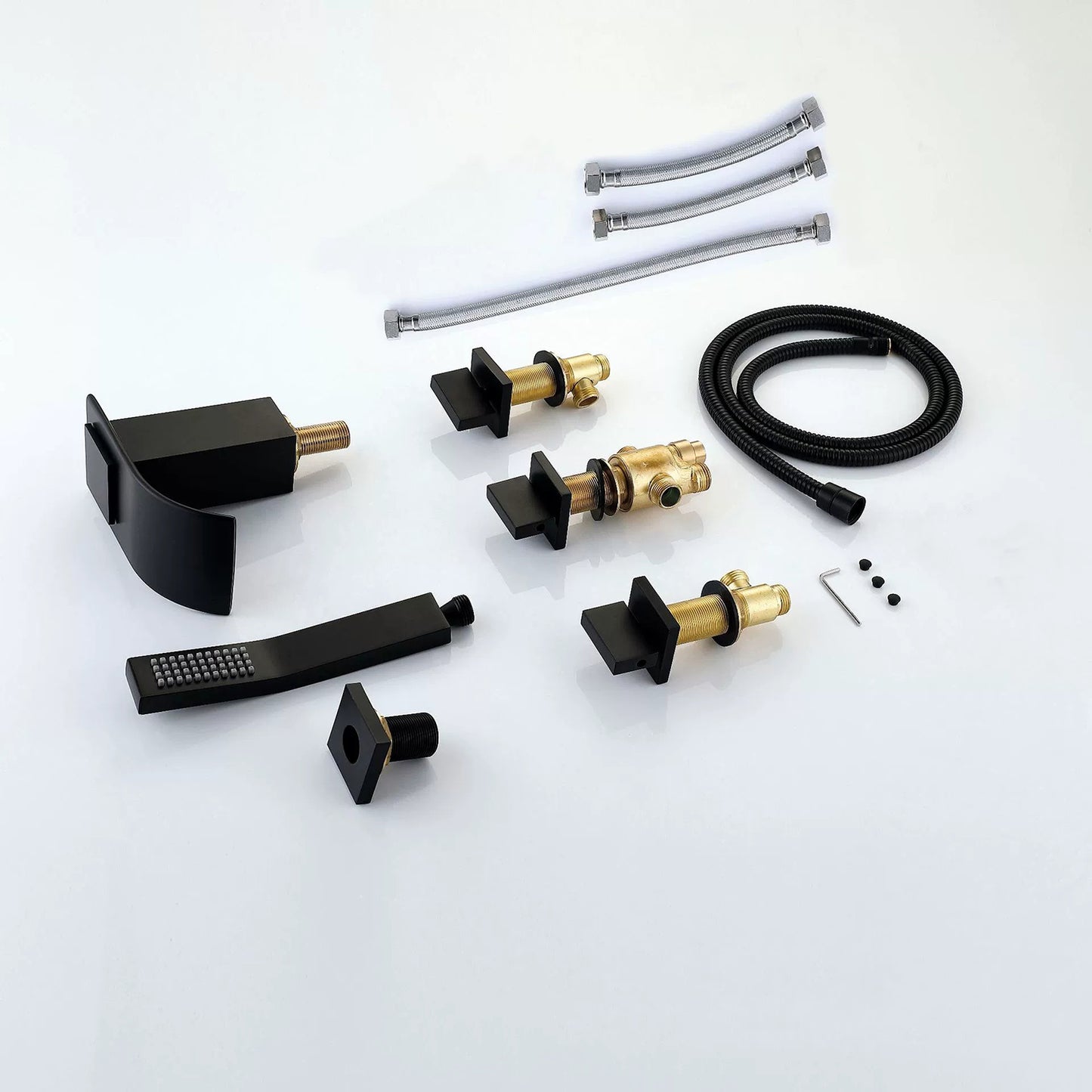 5-delige waterval badkraan – zwart