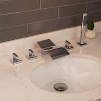 5-teiliger Chrom-Wasserhahn zur Montage am Badewannenrand