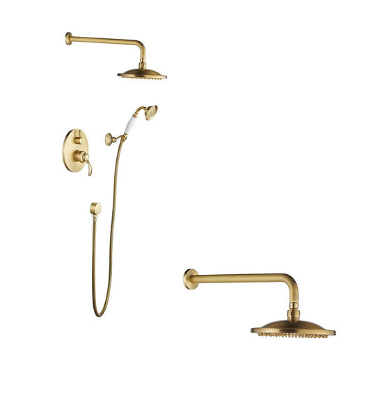 Landelijke inbouw doucheset met handdouche – Nostalgisch brons