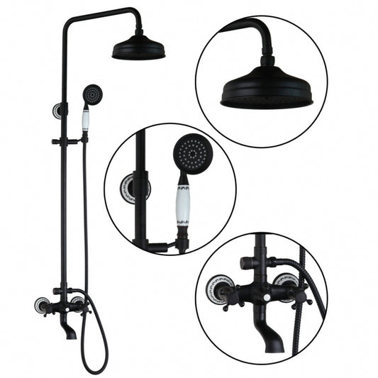 Olie brons opbouw douche set met keramiek