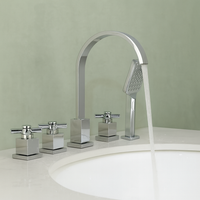 Chroom badkraan water 5 delige