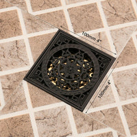 Zwarte vloerput/doucheput 10×10 cm met stankafsluiter