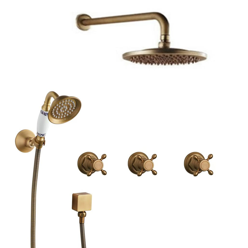 Antiek bronzen inbouw douche