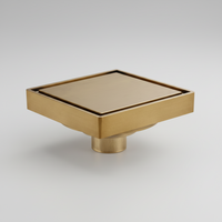 Stylish nostalgic shower drain in brass with a rustic bronze finish