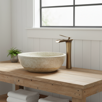 Hoge Wastafelkraan Brons – Landelijke en Nostalgische Uitstraling